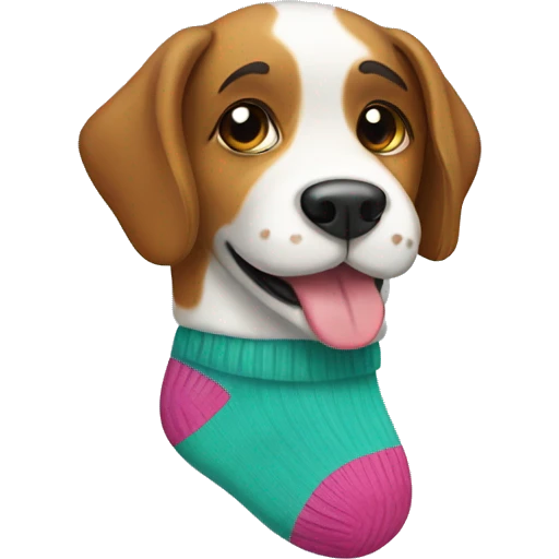 Socks with dog emoji
