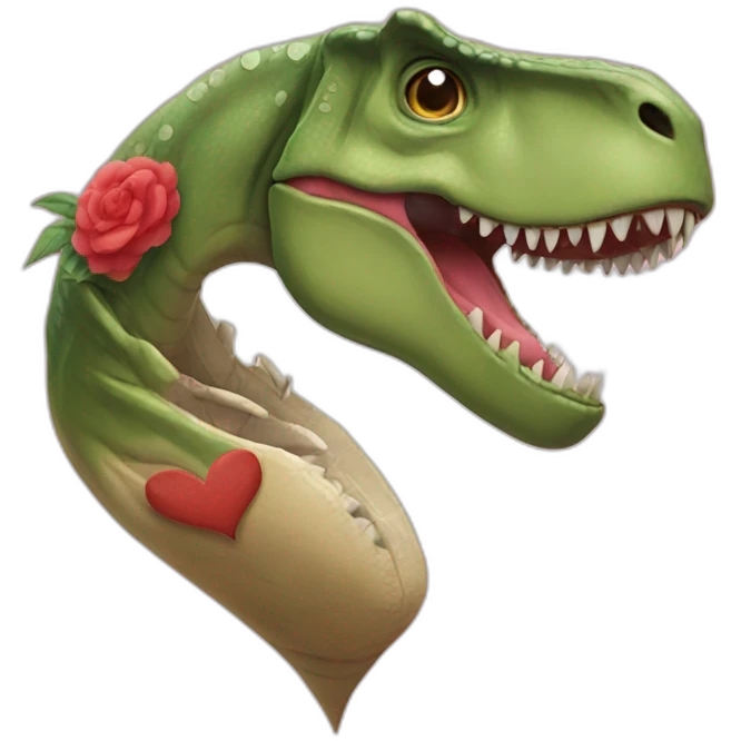 T-rex make korean heart emoji