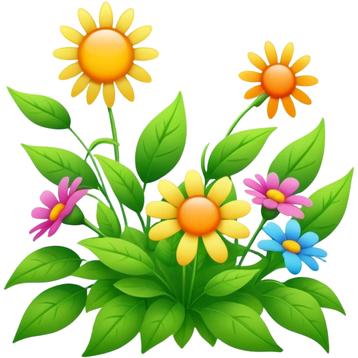 gentle wind blowing through leaves and flowers on a sunny day emoji