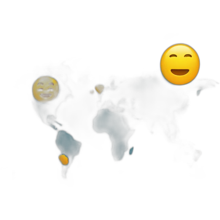 Dashboard with world map with hot spots emoji
