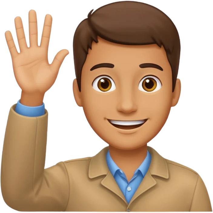 man waving hello emoji