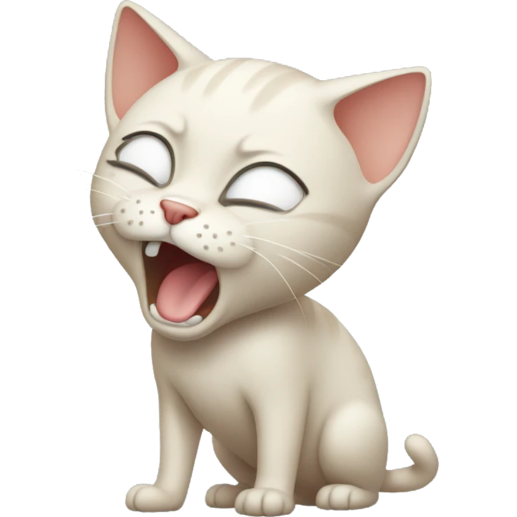 Bald cat crying standing up emoji