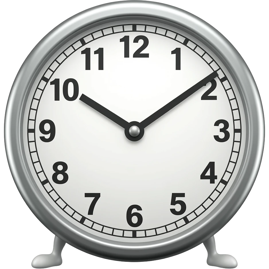 A clock with legs without arms emoji