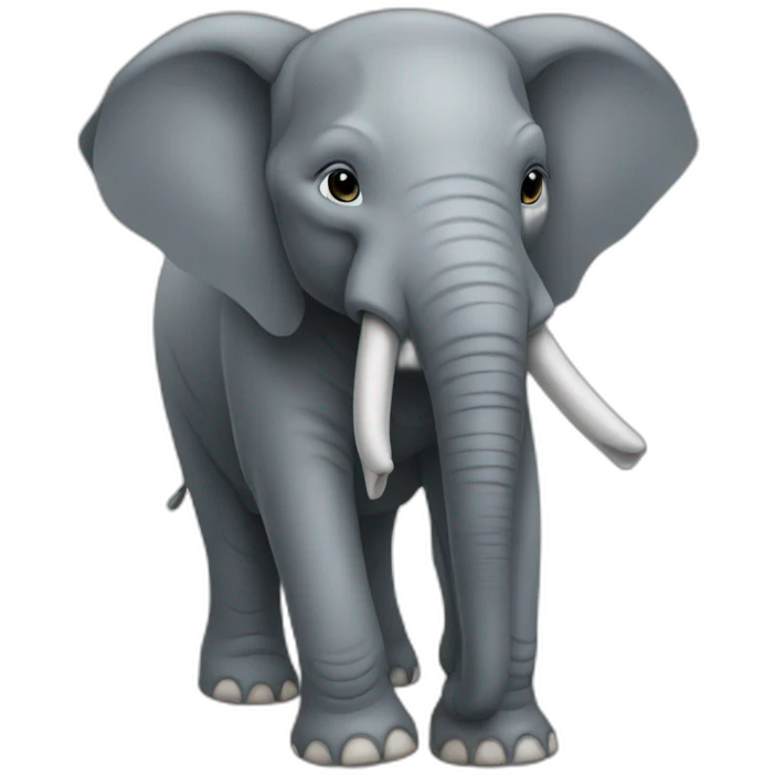 An elephant with 3 trunks emoji