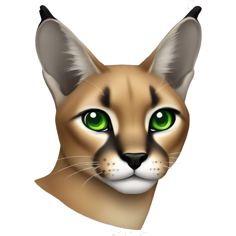 Caracal  green eyes  emoji