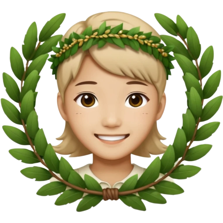 young asian kpop with Laurel Wreath emoji