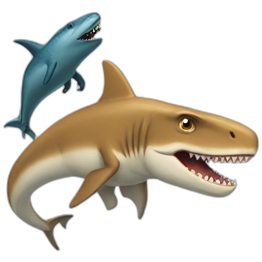 dinosaur vs shark emoji