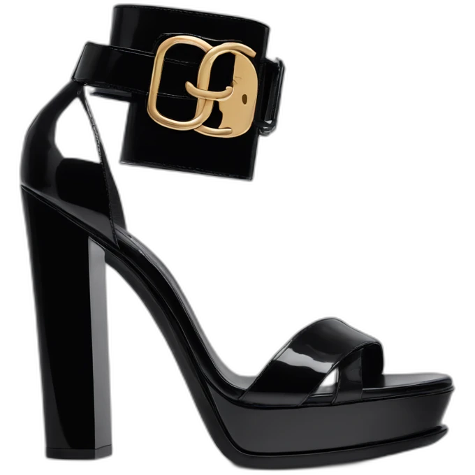 Ysl TRIBUTE heel SANDAL black PATENT LEATHER emoji