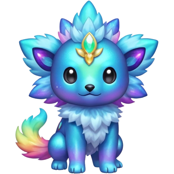 Cute shiny nebulae animal hybrid Fakemon full body emoji