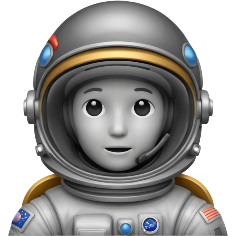 empty dark grey astronaut helmet emoji