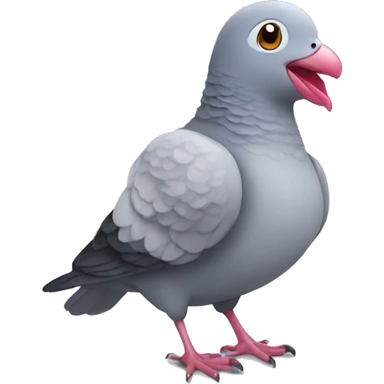 animated 2d cute pigeon with a heart in the beak emoji