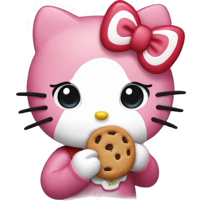 hello kitty eating a cookie  emoji
