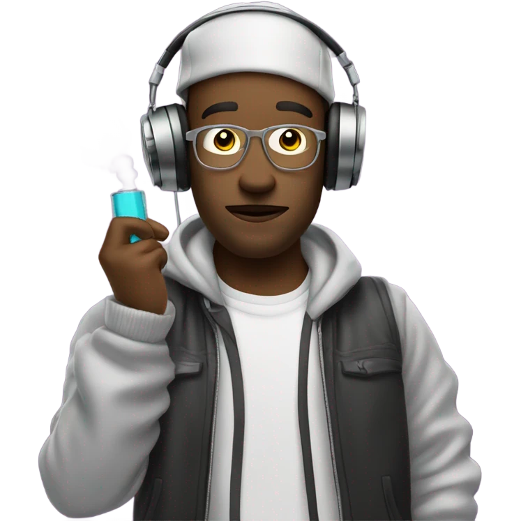dj smoking a vape emoji