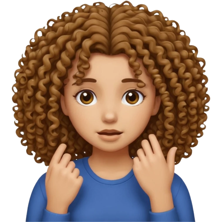a girl scrunching her curls emoji
