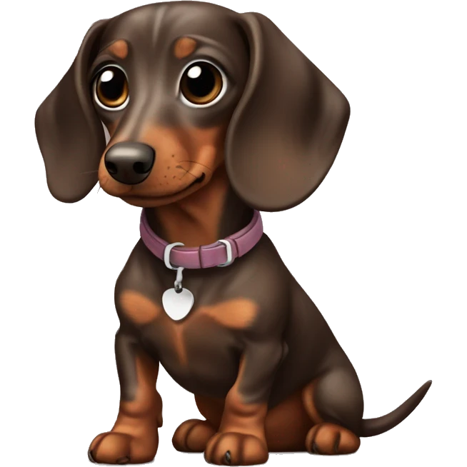 Brown dapple mini dachshund emoji