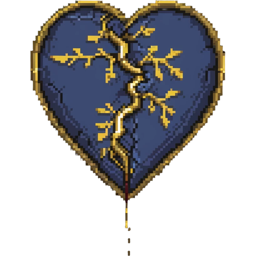 kintsugi heart pixel art emoji