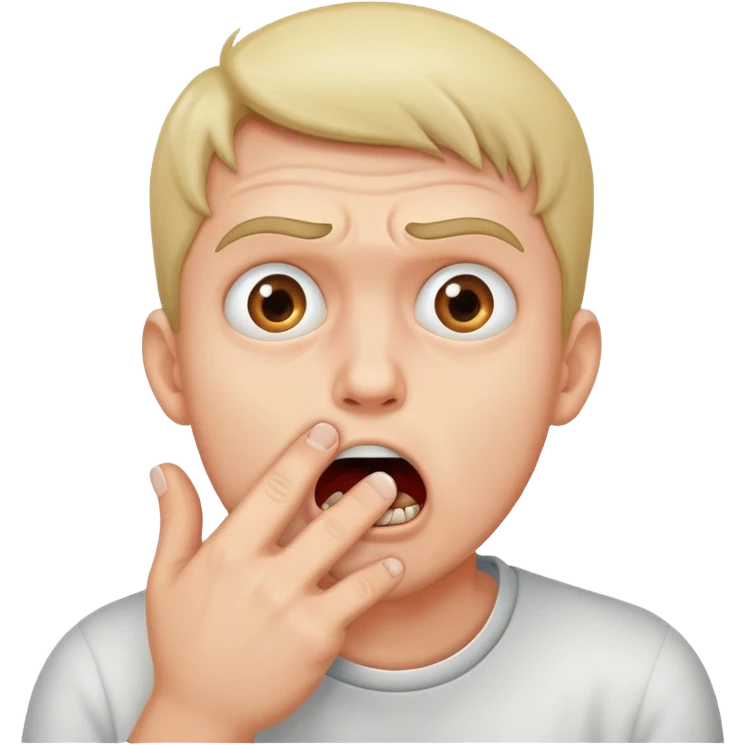 scared and biting his fingers emoji