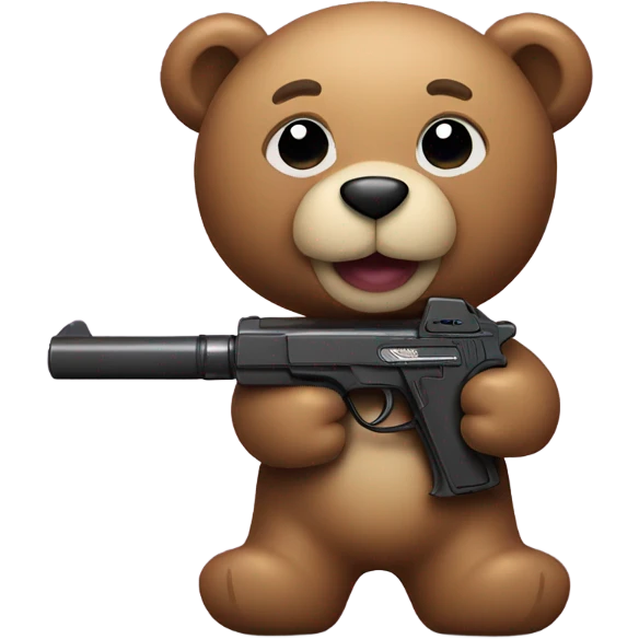 Teddy bear with a toy gun emoji