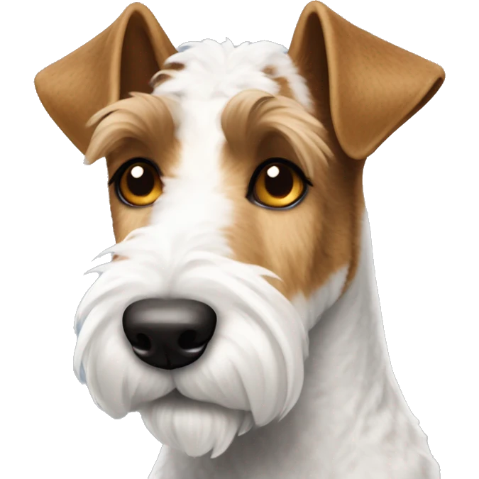 Wire Fox terrier with brown ears emoji