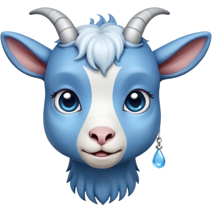 crying-cute-small-full body-blue goat-looking up emoji