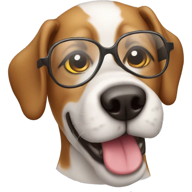 Dog whit glasess emoji