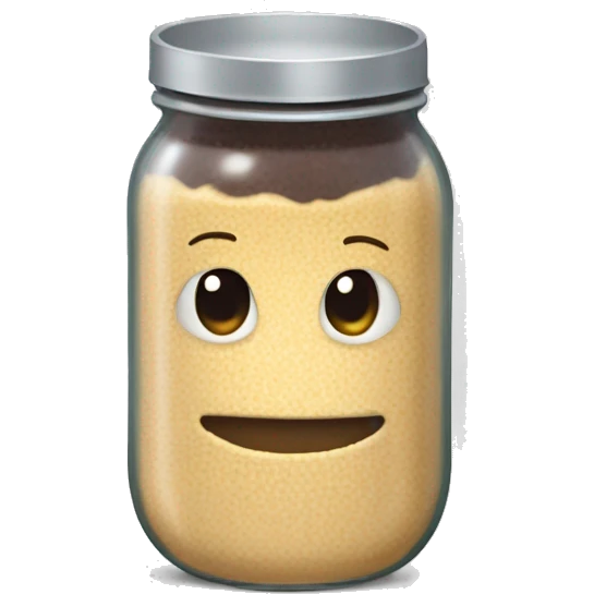 chia pudding in jar without face emoji