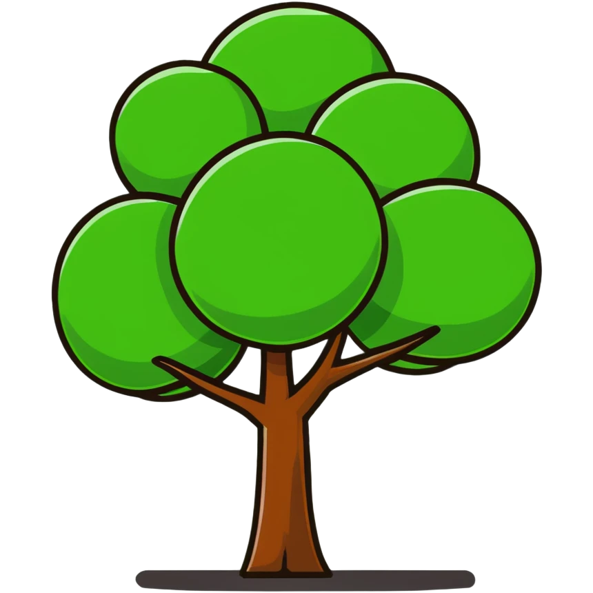 green tree with brown trunk emoji