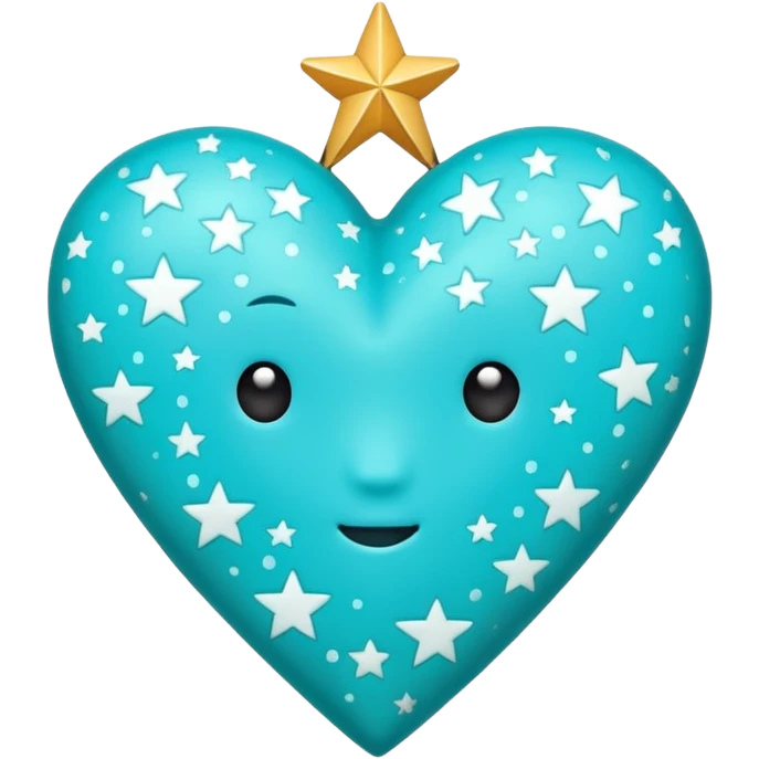 Сердце бирюзовое в звездочку emoji