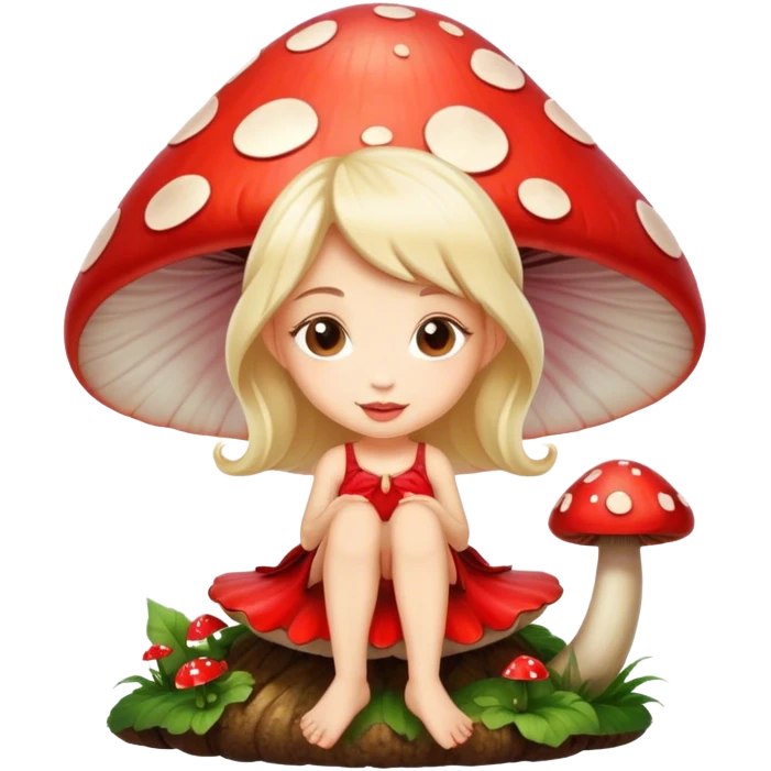 Fairy sitting on a mushroom emoji