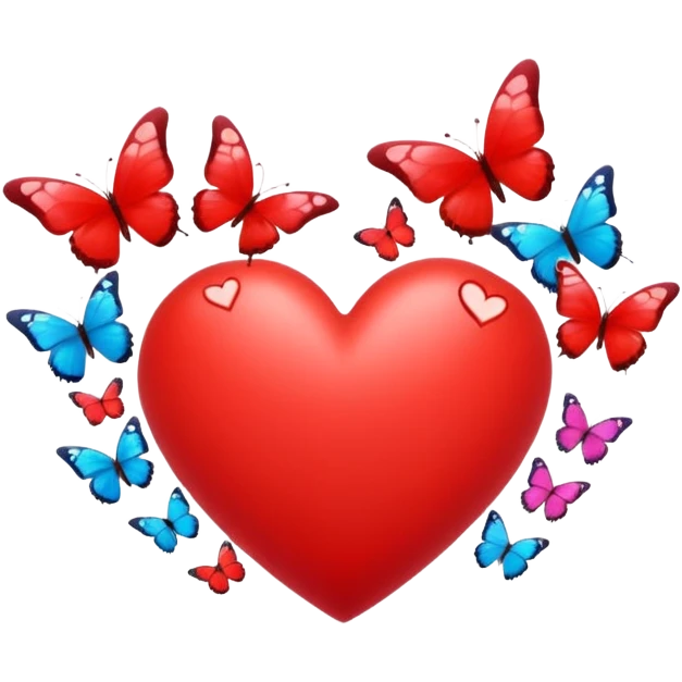 heart with spring butterflies emoji