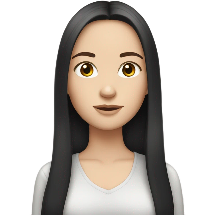 white girl has black, straight hair but her hair is not long emoji