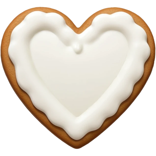 gingerbread heart cookie with white icing emoji