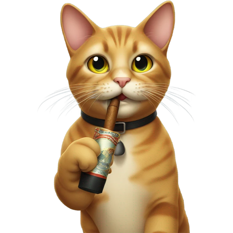cat smoking a cigar emoji