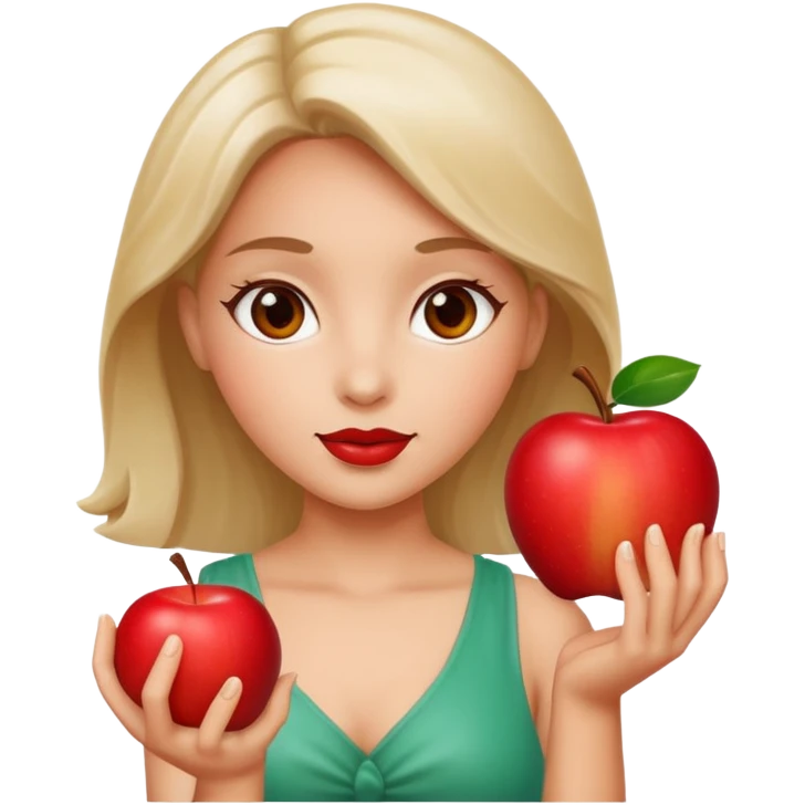 eve with an apple, jade emoji