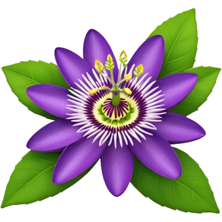 Hyperrealistic ultra detailed 3d rendering, isolated vivid passion flowers  emoji