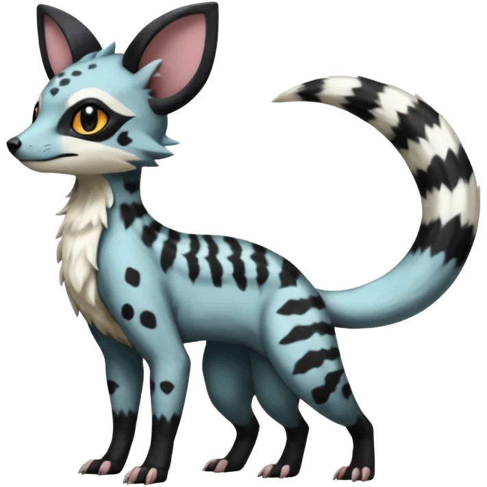 White Salandit-Umbreon-Genet-Noivern-Civet-Hybrid (Full body) emoji