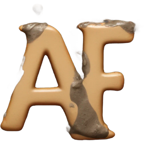 Letters A and F spelled in smeared mud emoji