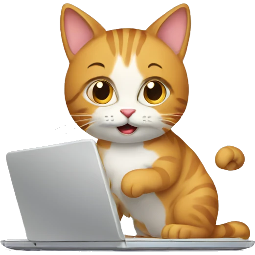 cat using laptop emoji