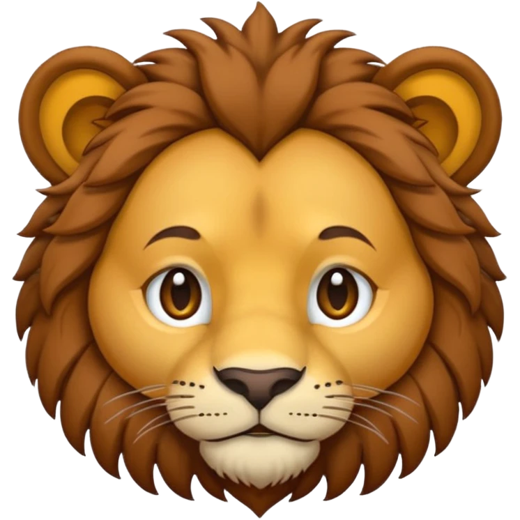 As un emoji de un león haciendo cara de malo con la melena un poco larga emoji