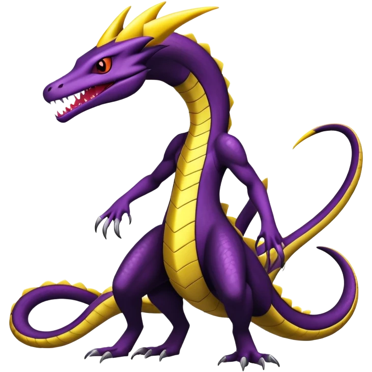 Shiny Gothic Salazzle-Heliolisk-Seviper-Pokémon-Fakémon full body emoji