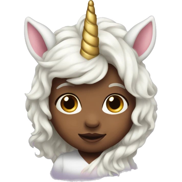 Baby wearing unicorn emoji