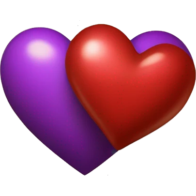 Corazón marron y un corazon morado abrazándose  emoji