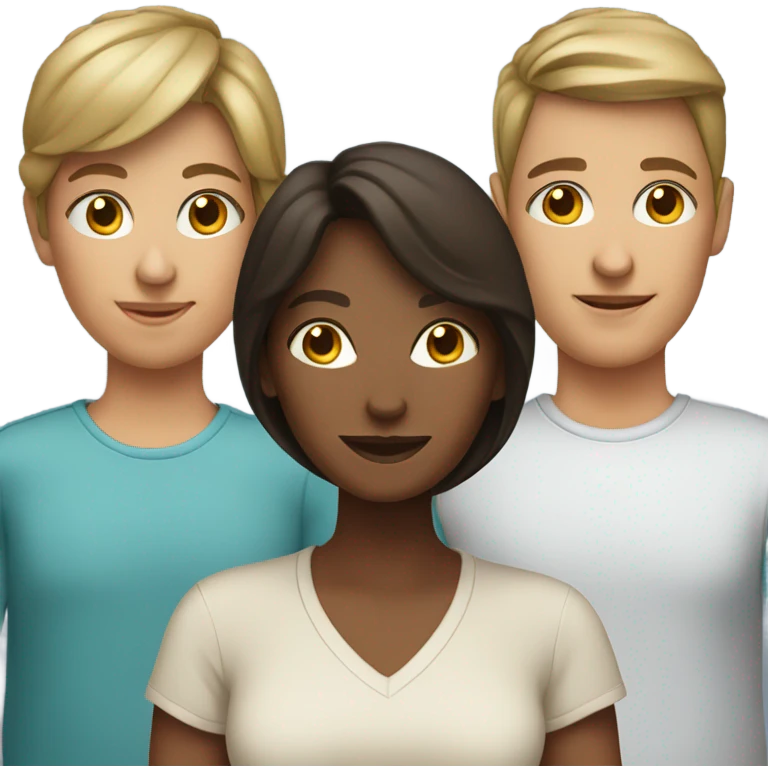 Brunette mom of 3 young boys emoji