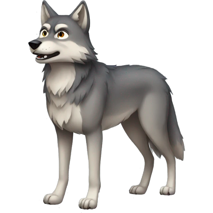 Wolf fullbody emoji