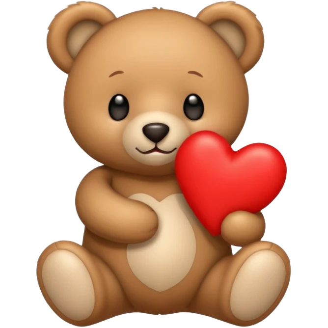 Teddy bear holding love  emoji