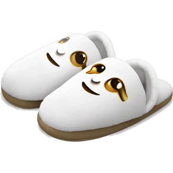 plush slippers white emoji
