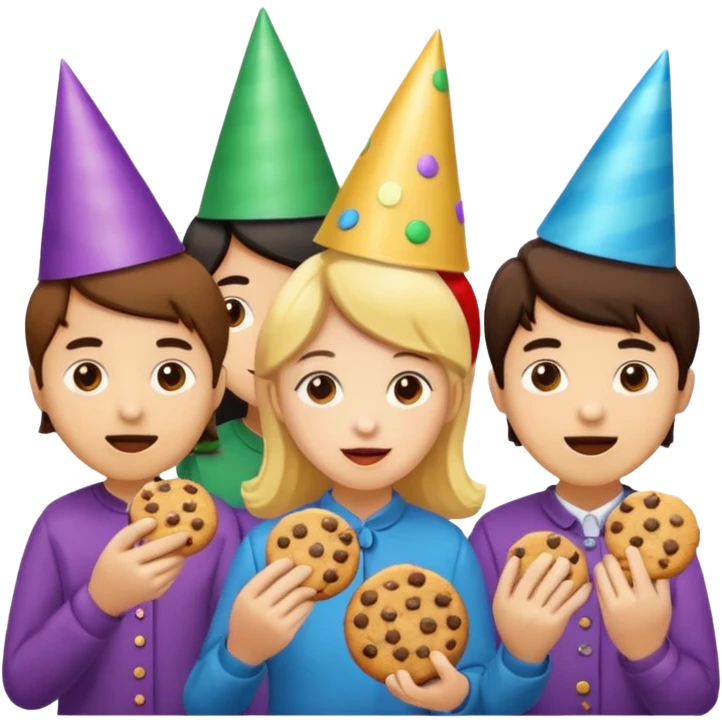 Dance party with cookies emoji