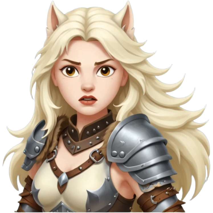woman barbarian wolf rider emoji