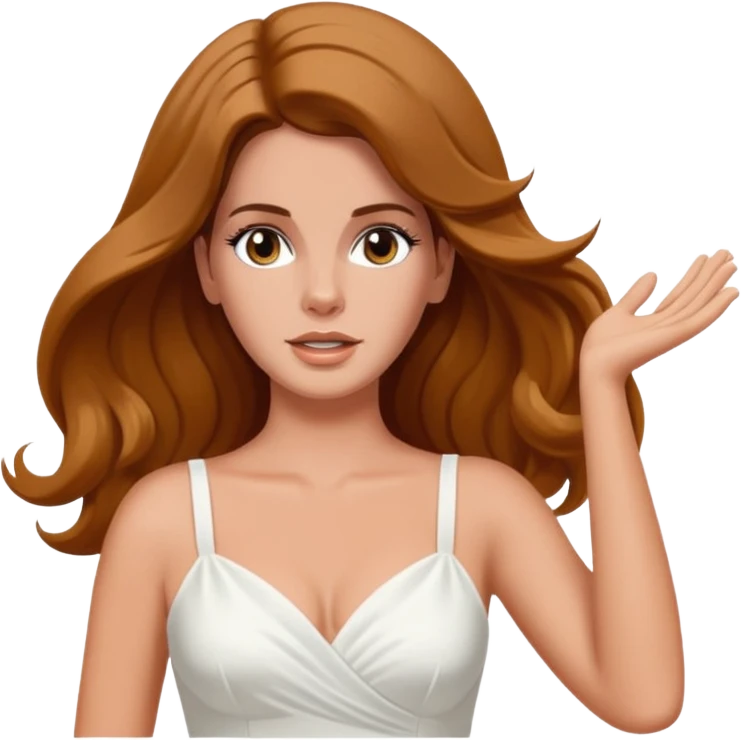 Lana del rey throwing her hair back, confidently emoji