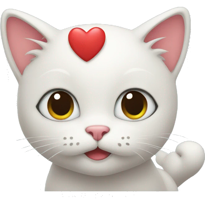 kitty with heart emoji